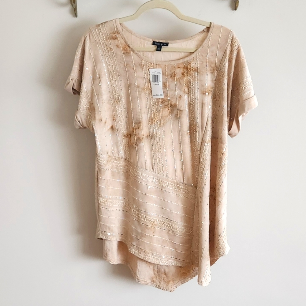 NWT Sami & Jo Sequin Embellished Blouse